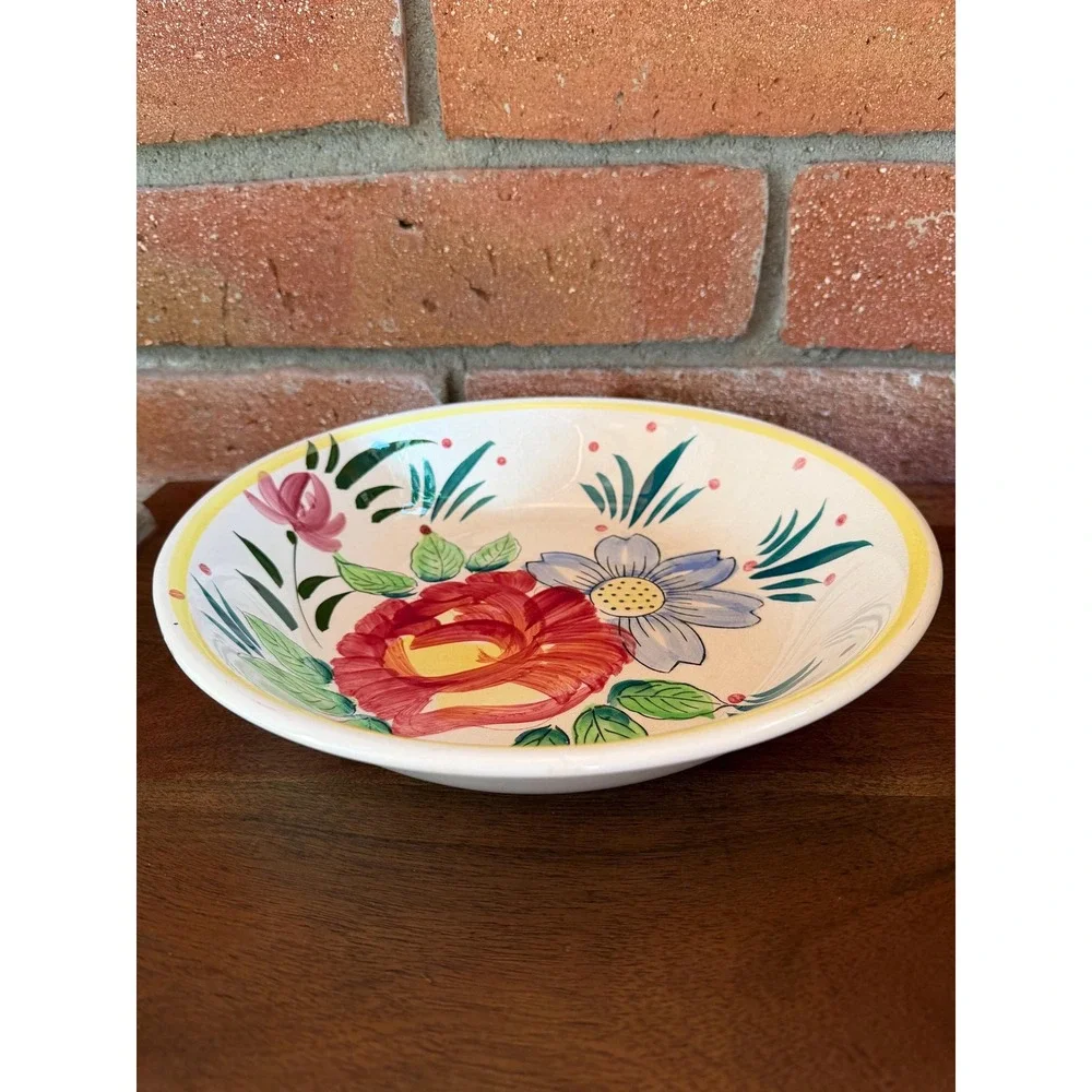 Vintage The Ironstone Hand Painted Decorative Serving Bowl 11 1/4